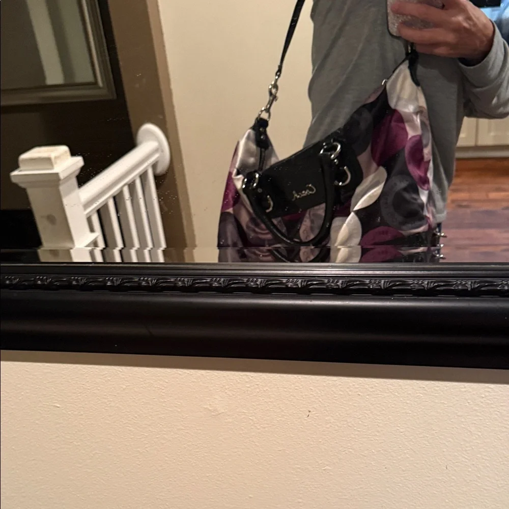 Coach Purple and Black Shoulder Bag-EUC